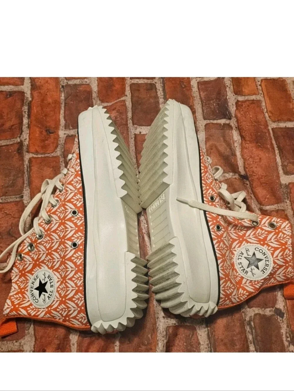 Converse Run Star Hike High Platform Bright Poppy Floral Sneakers M 8 W 9.5